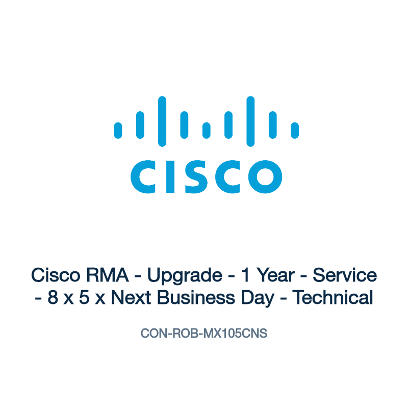 CON-ROB-MX105CNS: Cisco RMA - Upgrade - 1 Year - Service - 8 x 5 x Next Business Day -