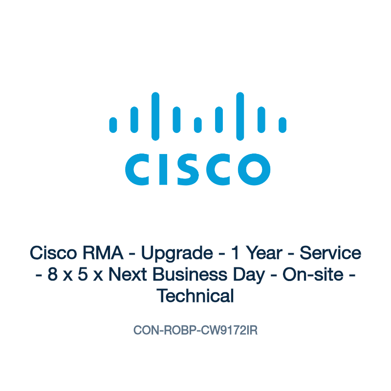 CON-ROBP-CW9172IR: Cisco RMA - Upgrade - 1 Year - Service - 8 x 5 x Next Business Day -