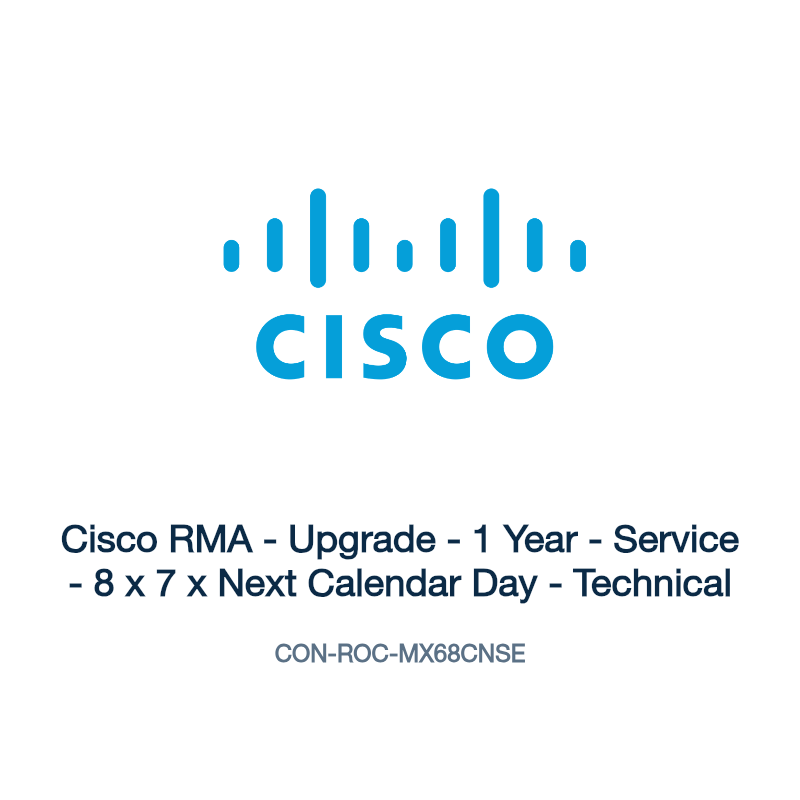 CON-ROC-MX68CNSE: Cisco RMA - Upgrade - 1 Year - Service - 8 x 7 x Next Calendar Day -