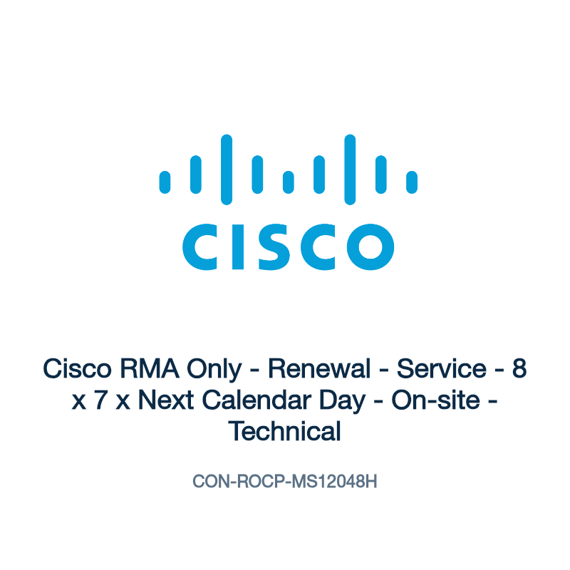 CON-ROCP-MS12048H: Cisco RMA Only - Renewal - Service - 8 x 7 x Next Calendar Day -