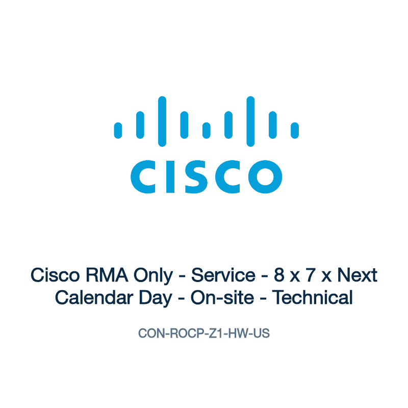 CON-ROCP-Z1-HW-US: Cisco RMA Only - Service - 8 x 7 x Next Calendar Day - On-site -