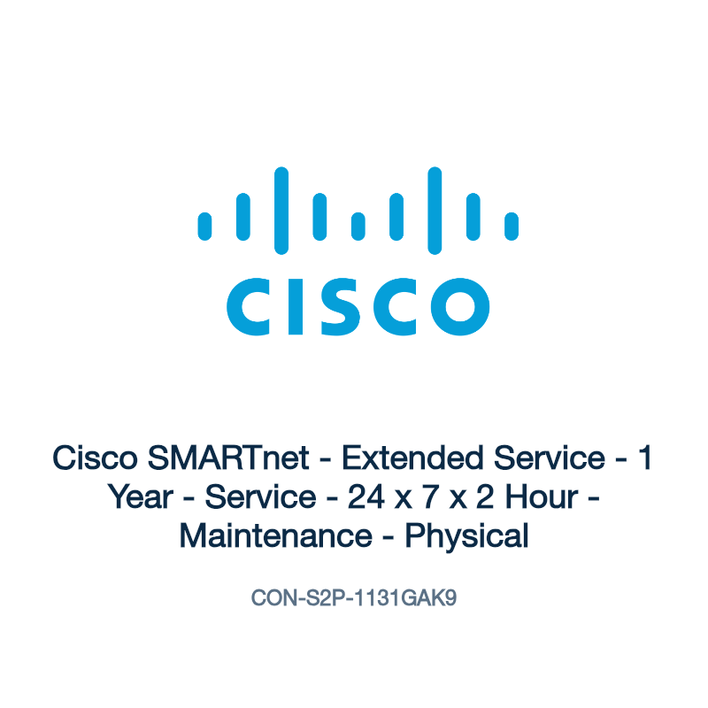 CON-S2P-1131GAK9: Cisco SMARTnet - Extended Service - 1 Year - Service - 24 x 7 x 2 Hour