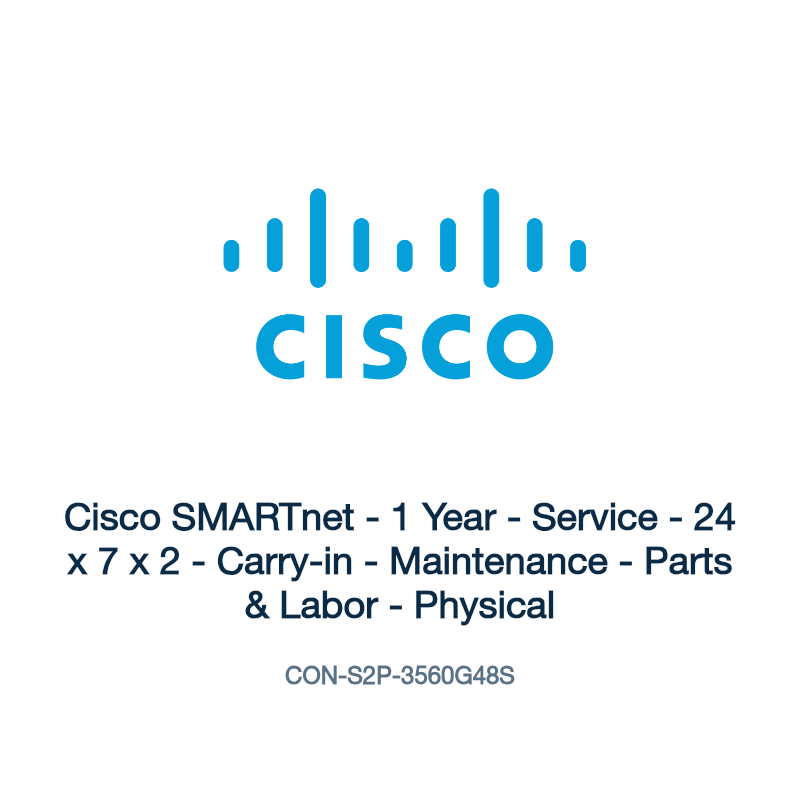 CON-S2P-3560G48S: Cisco SMARTnet - 1 Year - Service - 24 x 7 x 2 - Carry-in -