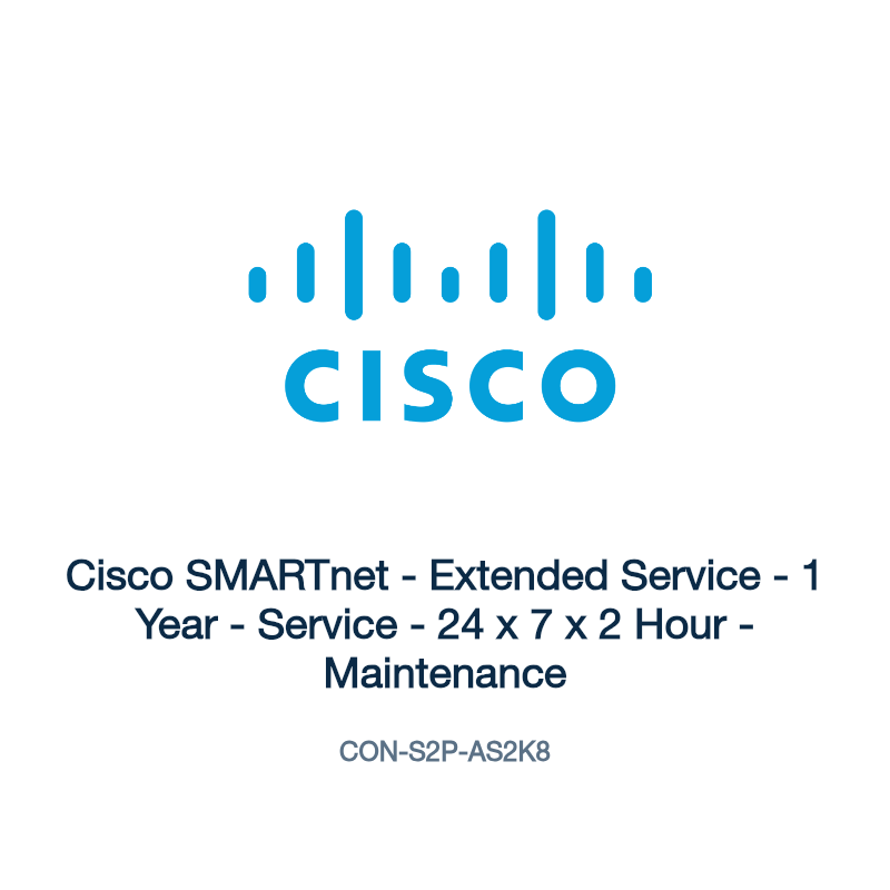 CON-S2P-AS2K8: Cisco SMARTnet - Extended Service - 1 Year - Service - 24 x 7 x 2 Hour