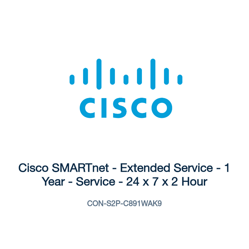 CON-S2P-C891WAK9: Cisco SMARTnet - Extended Service - 1 Year - Service - 24 x 7 x 2 Hour