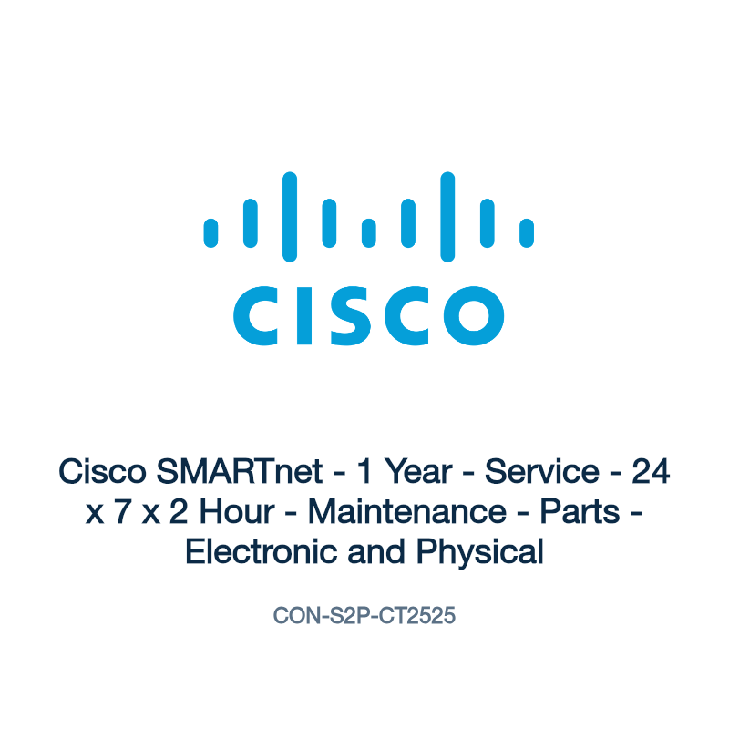 CON-S2P-CT2525: Cisco SMARTnet - 1 Year - Service - 24 x 7 x 2 Hour - Maintenance -