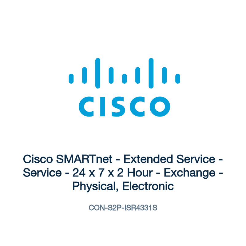 CON-S2P-ISR4331S: Cisco SMARTnet - Extended Service - Service - 24 x 7 x 2 Hour -