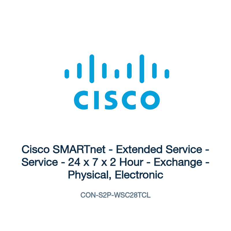 CON-S2P-WSC28TCL: Cisco SMARTnet - Extended Service - Service - 24 x 7 x 2 Hour -