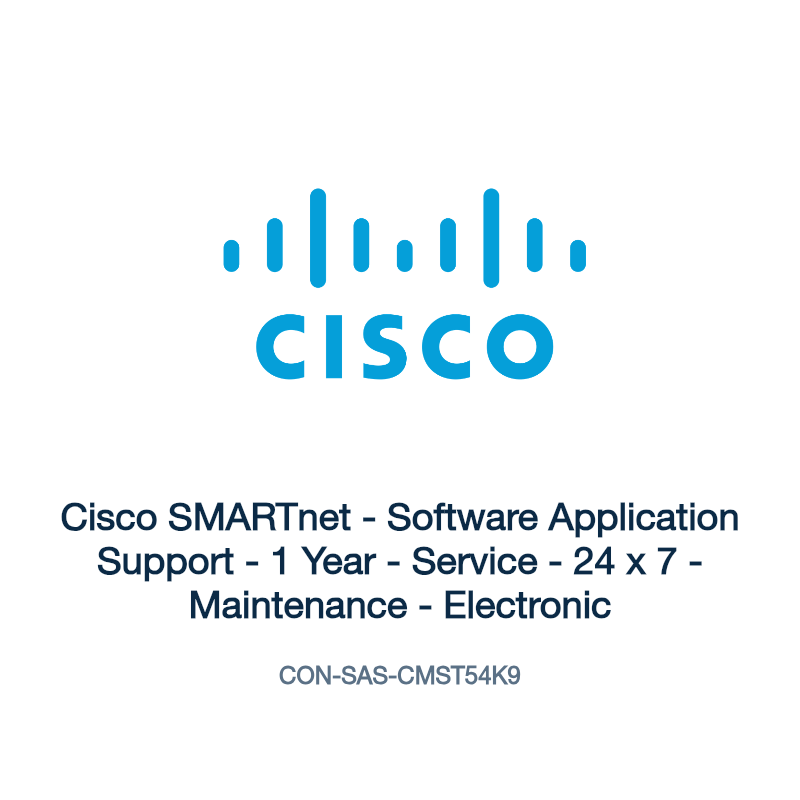 CON-SAS-CMST54K9: Cisco SMARTnet - Software Application Support - 1 Year - Service - 24