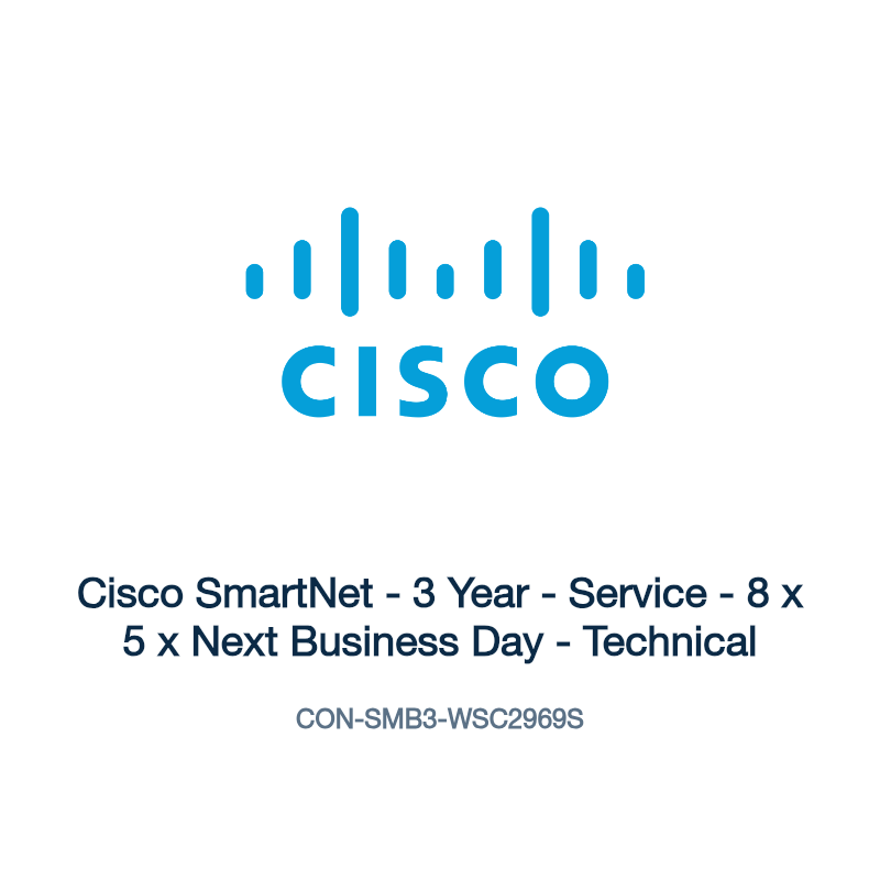 CON-SMB3-WSC2969S: Cisco SmartNet - 3 Year - Service - 8 x 5 x Next Business Day -