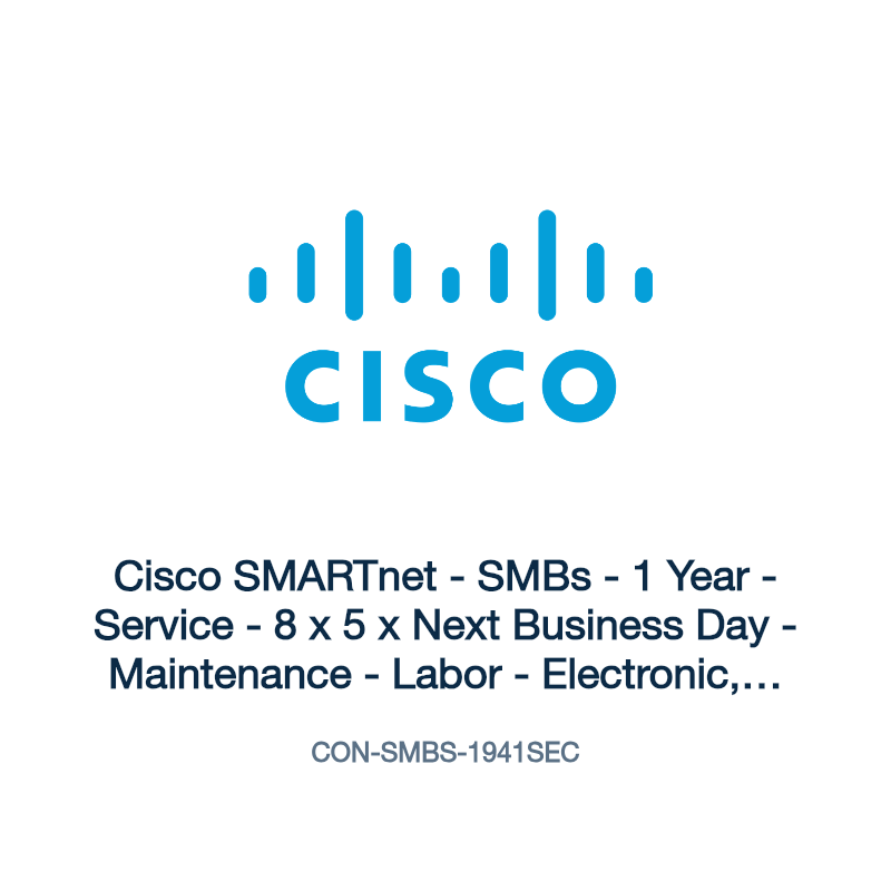 CON-SMBS-1941SEC: Cisco SMARTnet - SMBs - 1 Year - Service - 8 x 5 x Next Business Day