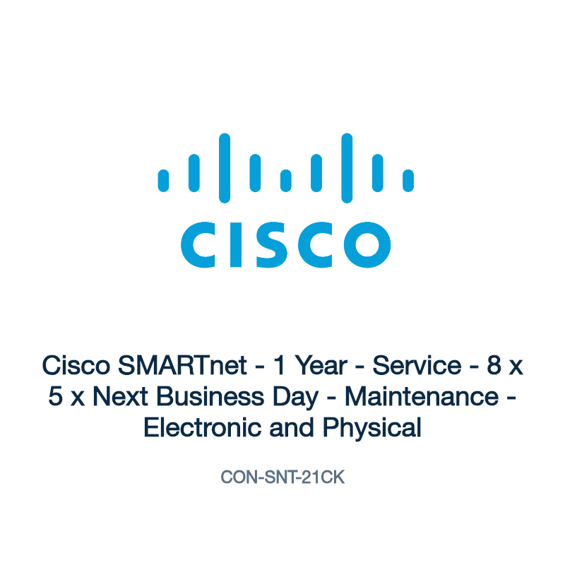 CON-SNT-21CK: Cisco SMARTnet - 1 Year - Service - 8 x 5 x Next Business Day -