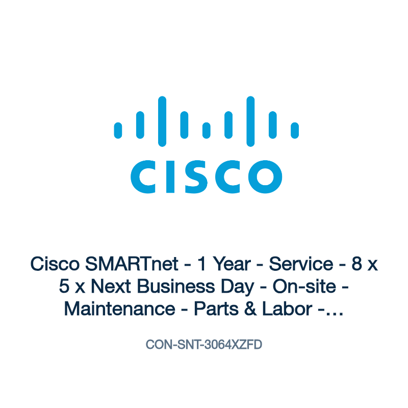 CON-SNT-3064XZFD: Cisco SMARTnet - 1 Year - Service - 8 x 5 x Next Business Day -