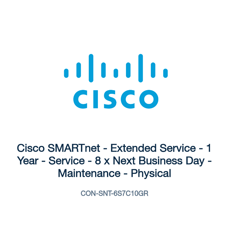 CON-SNT-6S7C10GR: Cisco SMARTnet - Extended Service - 1 Year - Service - 8 x Next