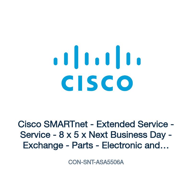 CON-SNT-ASA5506A: Cisco SMARTnet - Extended Service - Service - 8 x 5 x Next Business