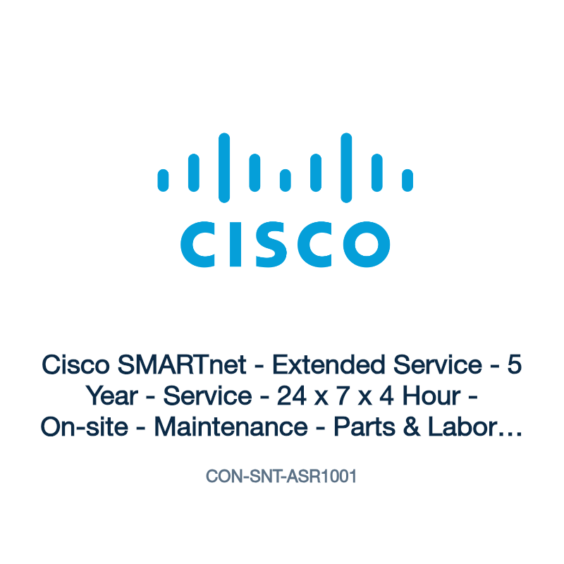 CON-SNT-ASR1001: Cisco SMARTnet - Extended Service - 5 Year - Service - 24 x 7 x 4 Hour
