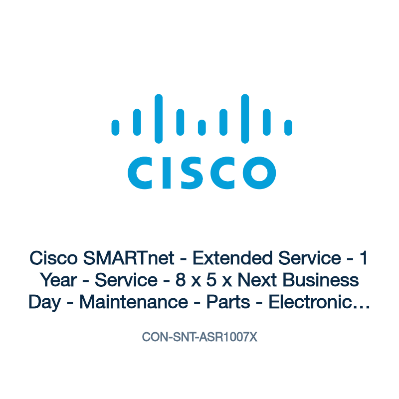 CON-SNT-ASR1007X: Cisco SMARTnet - Extended Service - 1 Year - Service