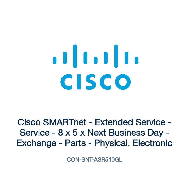 CON-SNT-ASR510GL: Cisco SMARTnet - Extended Service - Service - 8 x 5 x Next Business