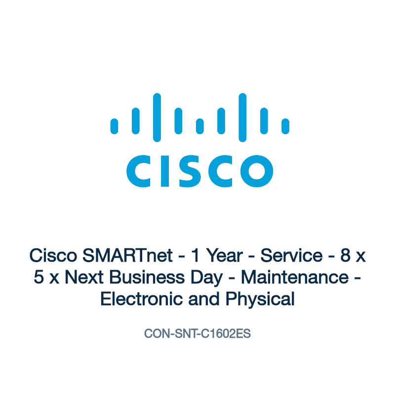 CON-SNT-C1602ES: Cisco SMARTnet - 1 Year - Service - 8 x 5 x Next Business Day -