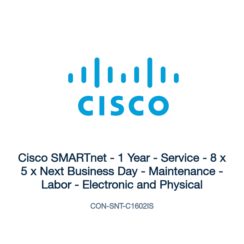 CON-SNT-C1602IS: Cisco SMARTnet - 1 Year - Service - 8 x 5 x Next Business Day -