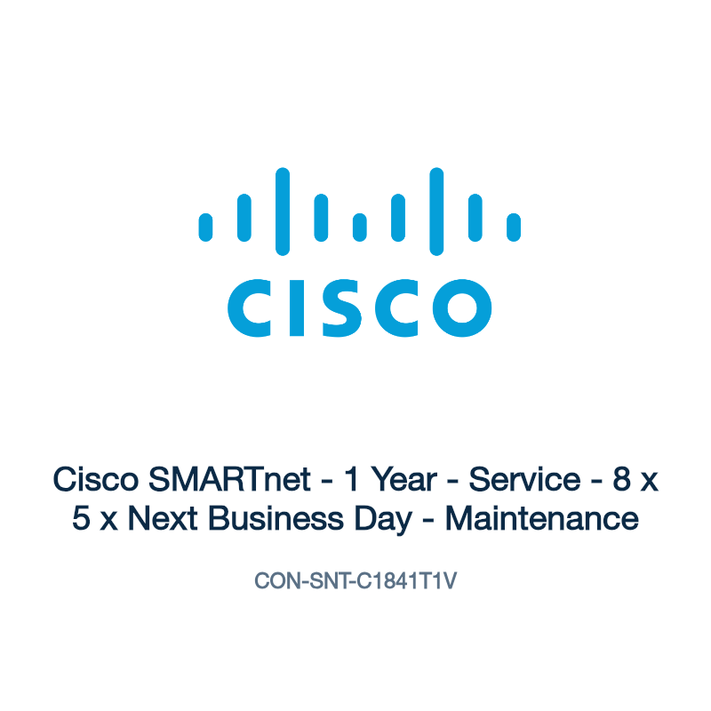 CON-SNT-C1841T1V: Cisco SMARTnet - 1 Year - Service - 8 x 5 x Next Business Day -