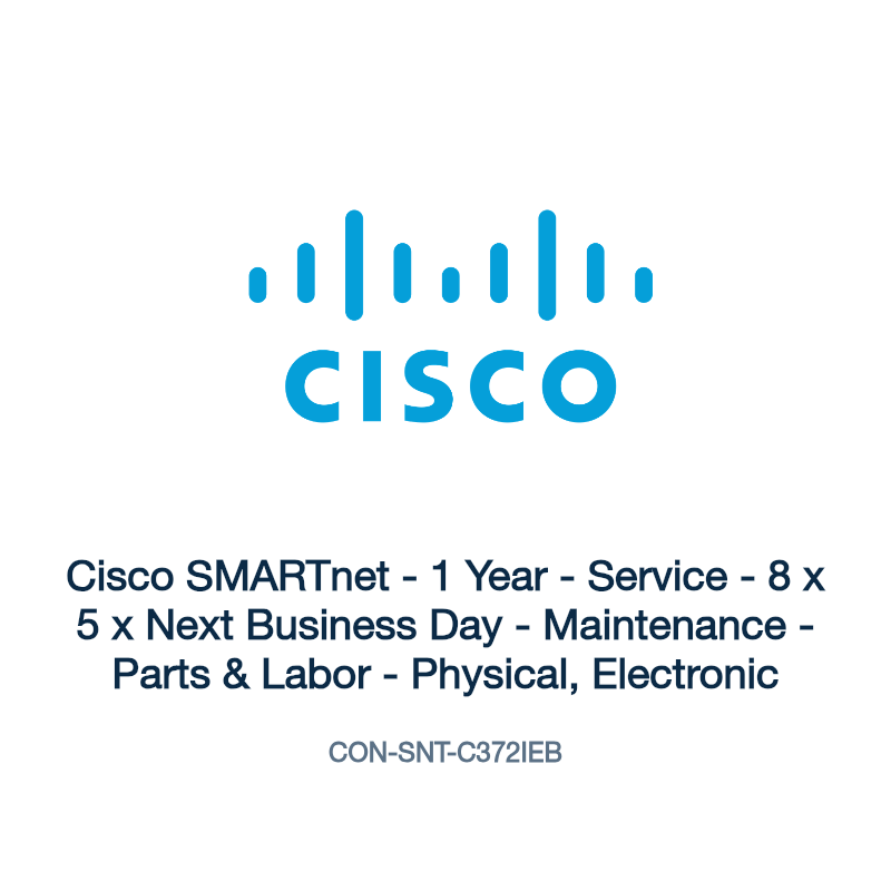 CON-SNT-C372IEB: Cisco SMARTnet - 1 Year - Service - 8 x 5 x Next Business Day -