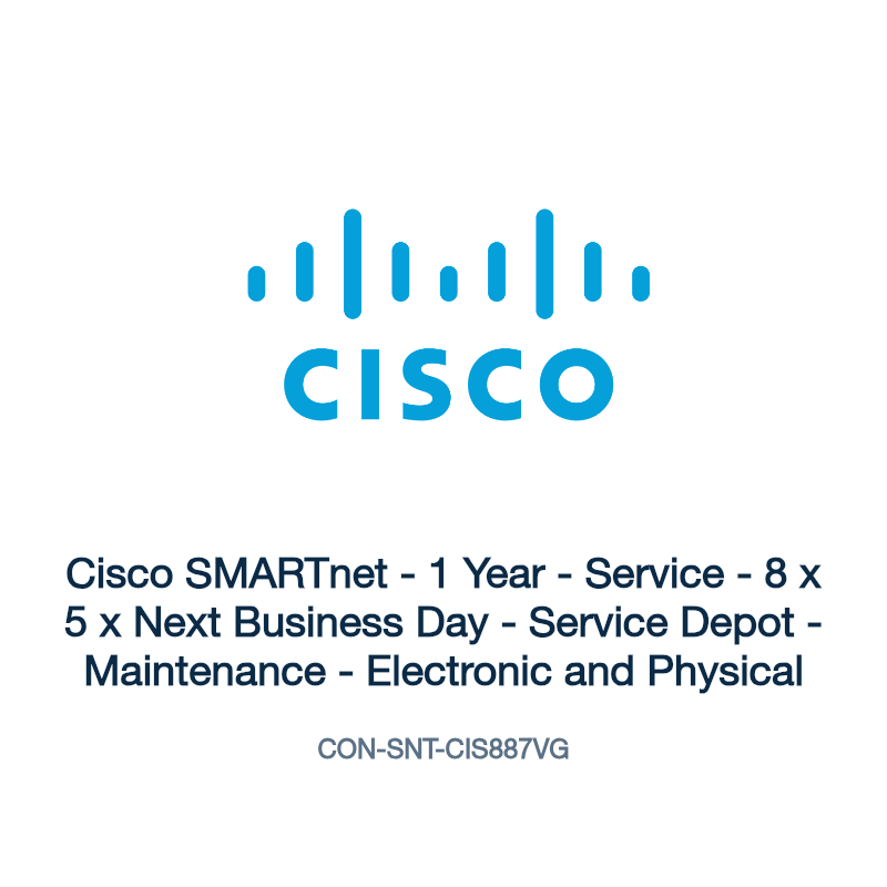 CON-SNT-CIS887VG: Cisco SMARTnet - 1 Year - Service - 8 x 5 x Next Business Day -