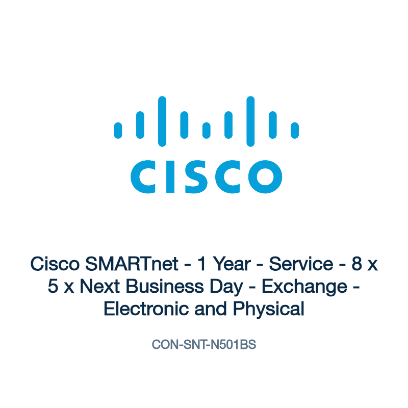 CON-SNT-N501BS: Cisco SMARTnet - 1 Year - Service - 8 x 5 x Next Business Day -