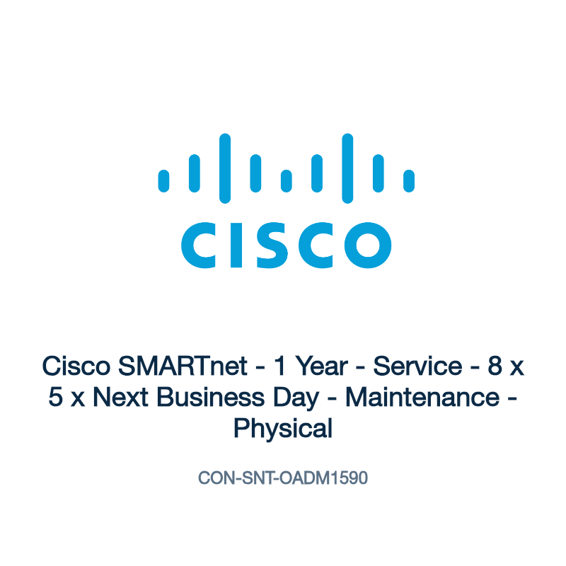 CON-SNT-OADM1590: Cisco SMARTnet - 1 Year - Service - 8 x 5 x Next Business Day -