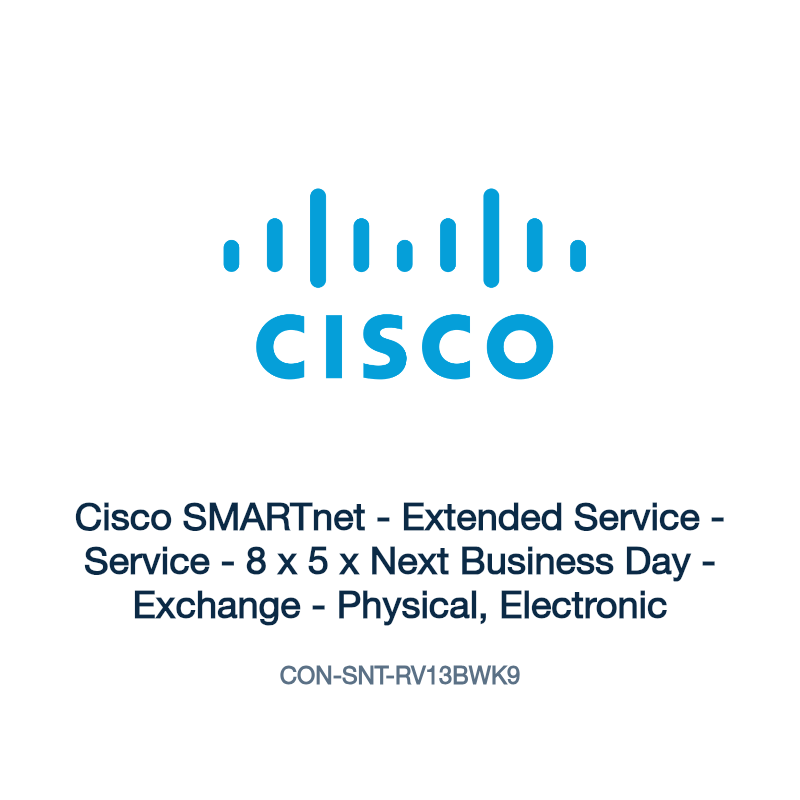 CON-SNT-RV13BWK9: Cisco SMARTnet - Extended Service - Service - 8 x 5 x Next Business