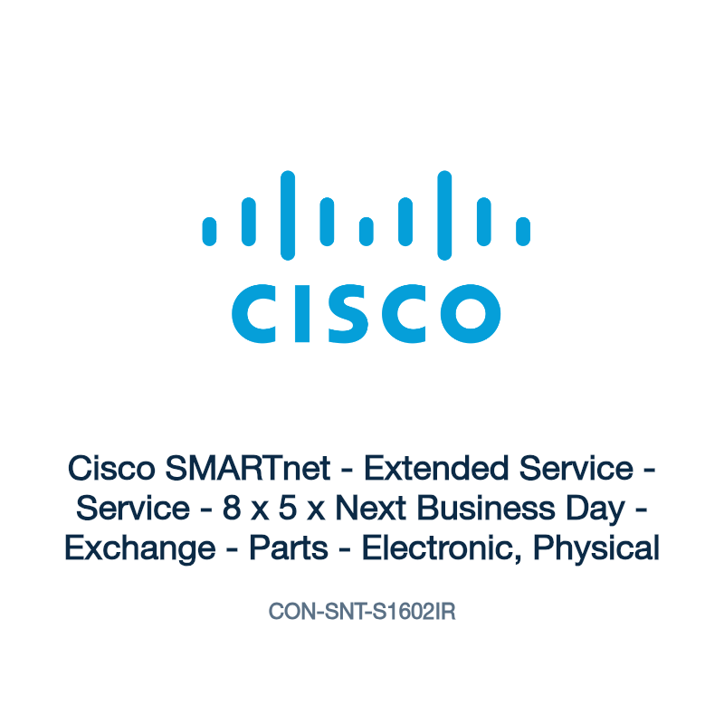 CON-SNT-S1602IR: Cisco SMARTnet - Extended Service - Service - 8 x 5 x Next Business