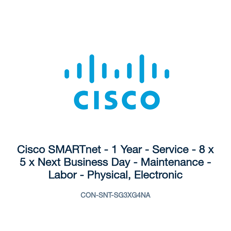 CON-SNT-SG3XG4NA: Cisco SMARTnet - 1 Year - Service - 8 x 5 x Next Business Day -
