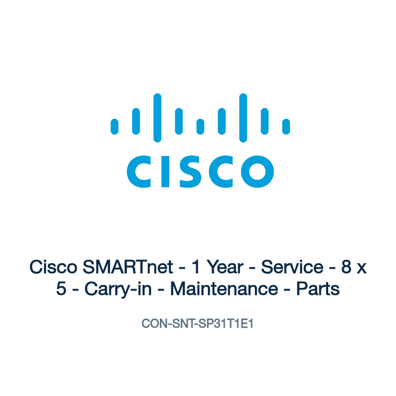 CON-SNT-SP31T1E1: Cisco SMARTnet - 1 Year - Service - 8 x 5 - Carry-in - Maintenance -