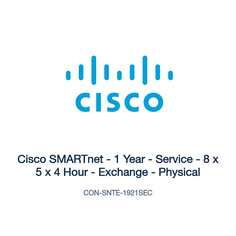 CON-SNTE-1921SEC: Cisco SMARTnet - 1 Year - Service - 8 x 5 x 4 Hour - Exchange -