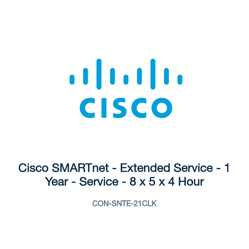 CON-SNTE-21CLK: Cisco SMARTnet - Extended Service - 1 Year - Service - 8 x 5 x 4 Hour