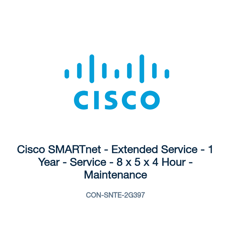 CON-SNTE-2G397: Cisco SMARTnet - Extended Service - 1 Year - Service - 8 x 5 x 4 Hour