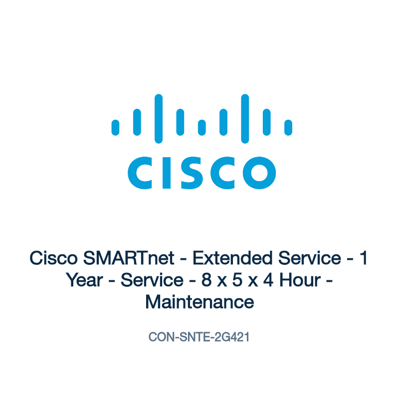 CON-SNTE-2G421: Cisco SMARTnet - Extended Service - 1 Year - Service - 8 x 5 x 4 Hour