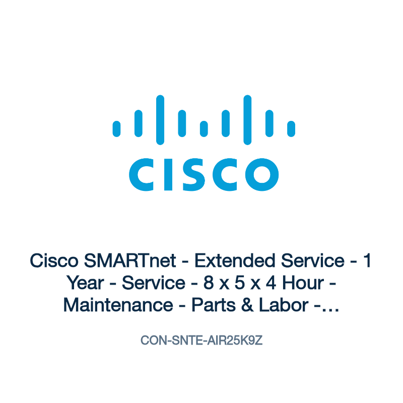 CON-SNTE-AIR25K9Z: Cisco SMARTnet - Extended Service - 1 Year - Service - 8 x 5 x 4 Hour