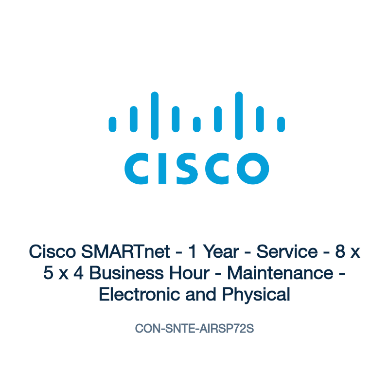 CON-SNTE-AIRSP72S: Cisco SMARTnet - 1 Year - Service - 8 x 5 x 4 Business Hour -