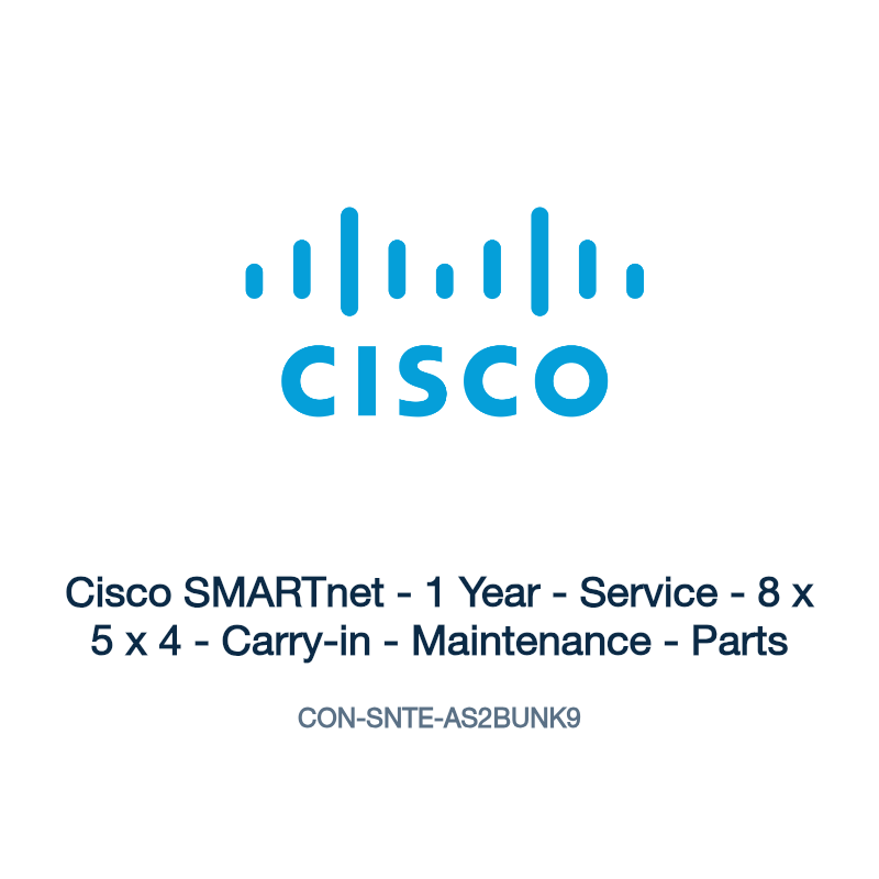 CON-SNTE-AS2BUNK9: Cisco SMARTnet - 1 Year - Service - 8 x 5 x 4 - Carry-in -