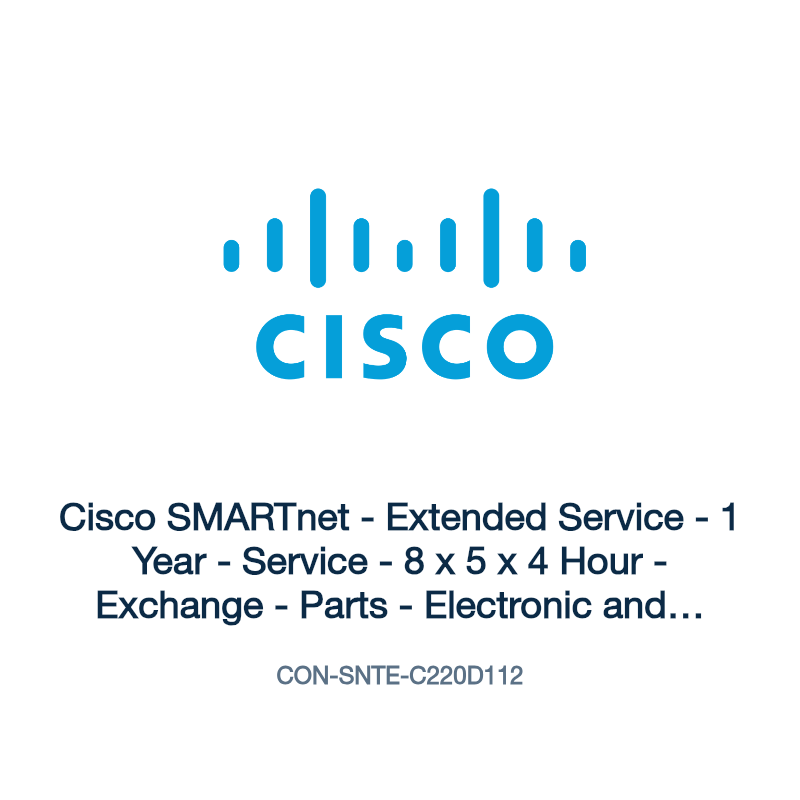 CON-SNTE-C220D112: Cisco SMARTnet - Extended Service - 1 Year - Service - 8 x 5 x 4 Hour