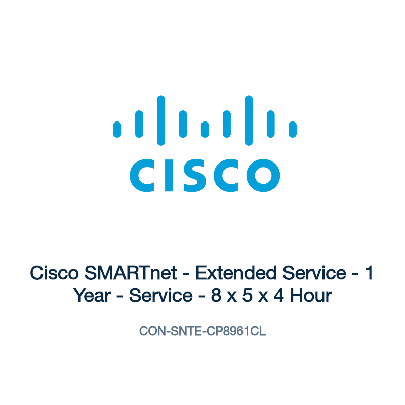 CON-SNTE-CP8961CL: Cisco SMARTnet - Extended Service - 1 Year - Service - 8 x 5 x 4 Hour
