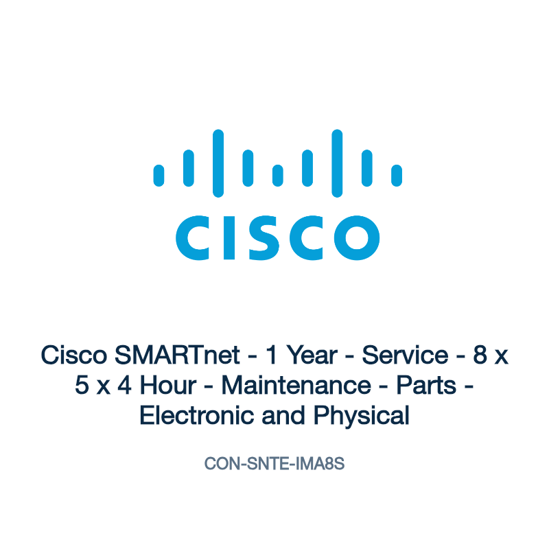 CON-SNTE-IMA8S: Cisco SMARTnet - 1 Year - Service - 8 x 5 x 4 Hour - Maintenance -