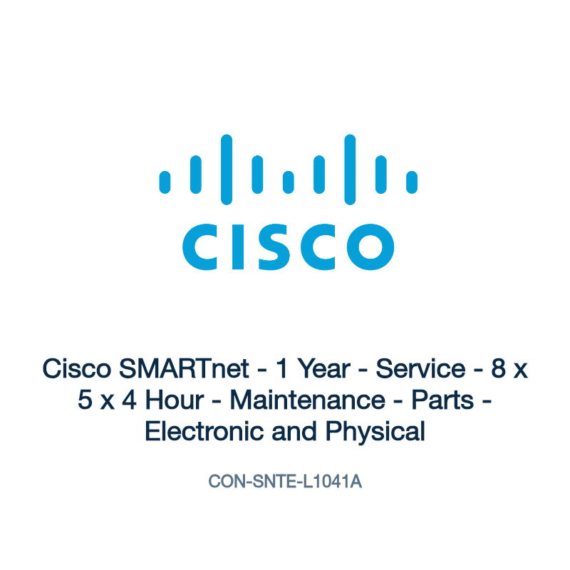 CON-SNTE-L1041A: Cisco SMARTnet - 1 Year - Service - 8 x 5 x 4 Hour - Maintenance -