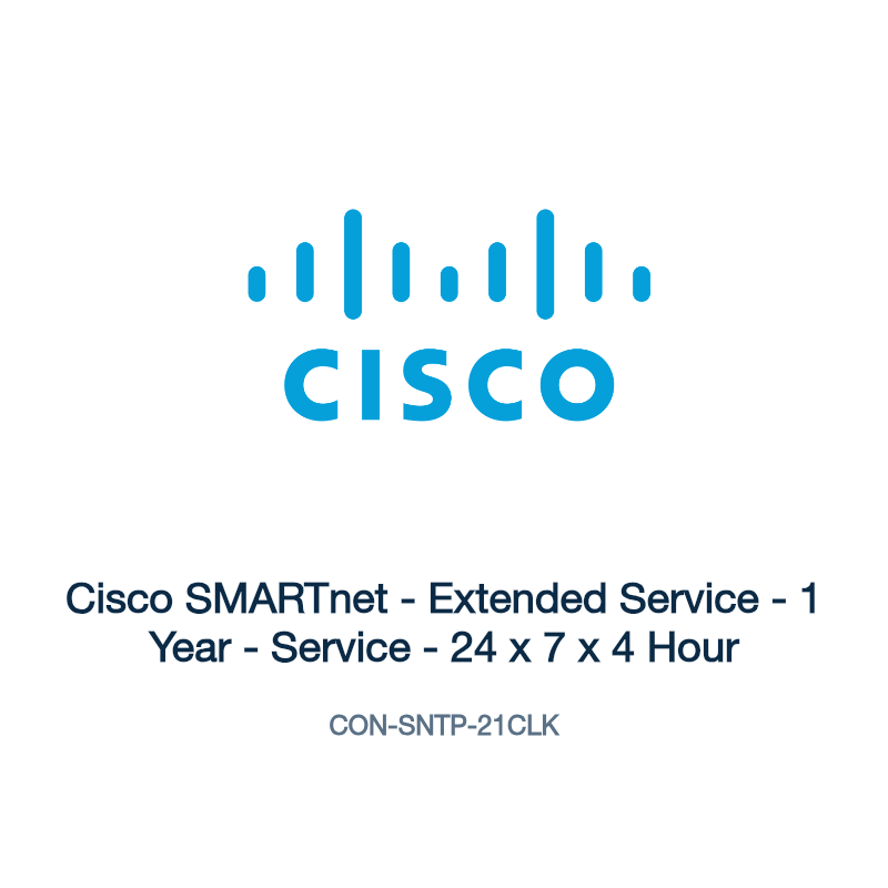 CON-SNTP-21CLK: Cisco SMARTnet - Extended Service - 1 Year - Service - 24 x 7 x 4 Hour