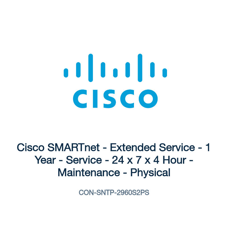 CON-SNTP-2960S2PS: Cisco SMARTnet - Extended Service - 1 Year - Service - 24 x 7 x 4 Hour