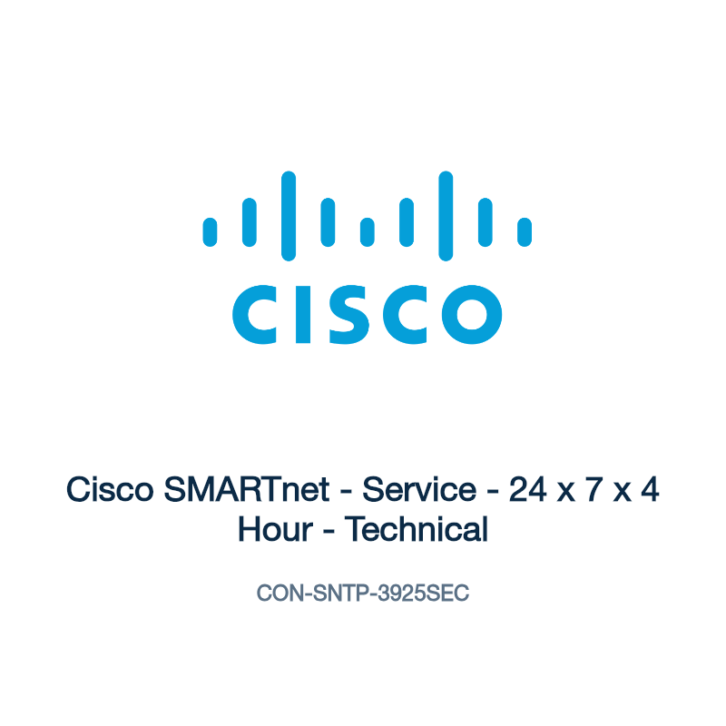 CON-SNTP-3925SEC: Cisco SMARTnet - Service - 24 x 7 x 4 Hour - Technical