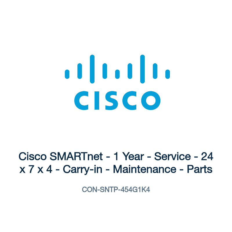 CON-SNTP-454G1K4: Cisco SMARTnet - 1 Year - Service - 24 x 7 x 4 - Carry-in -