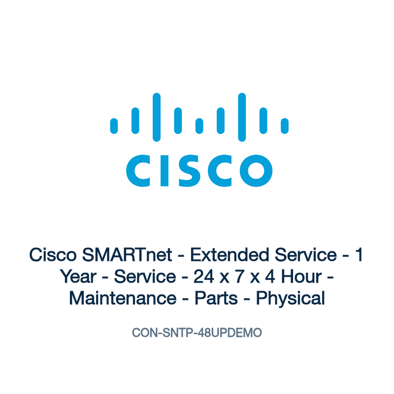 CON-SNTP-48UPDEMO: Cisco SMARTnet - Extended Service - 1 Year - Service - 24 x 7 x 4 Hour