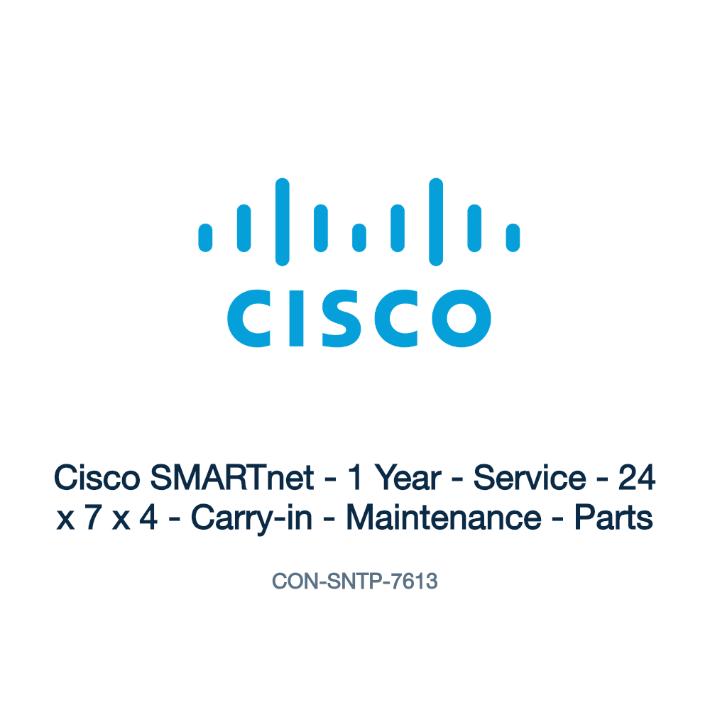 CON-SNTP-7613: Cisco SMARTnet - 1 Year - Service - 24 x 7 x 4 - Carry-in -